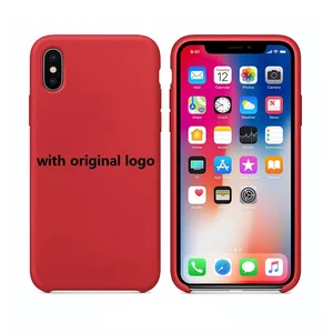 Factory high quality soft liquid silicon case logo for apple iphone xr xs, for iphone x case silicone original