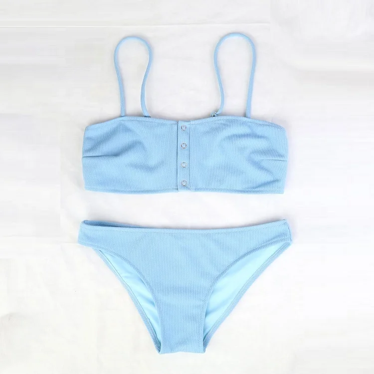 

Hot selling 2019 bikinis swimwear for women camisole biquini, Sky blue