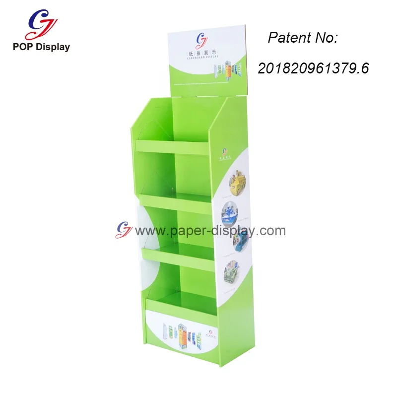 Customized Logo Foldable Paper Display Shelf Folding Cardboard Display Stand Promotion At