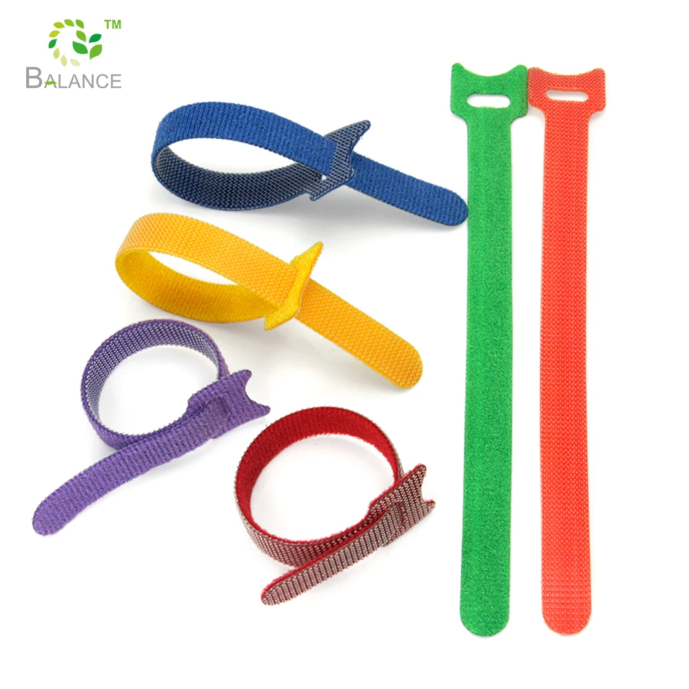 self grapping cable management hook loop tape printed hook and loop cable ties