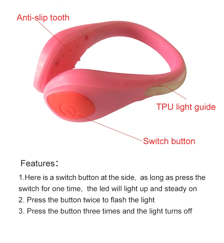 Night Safety Outdoor Sport Led Shoe Clip Light For Running Cycling 2023