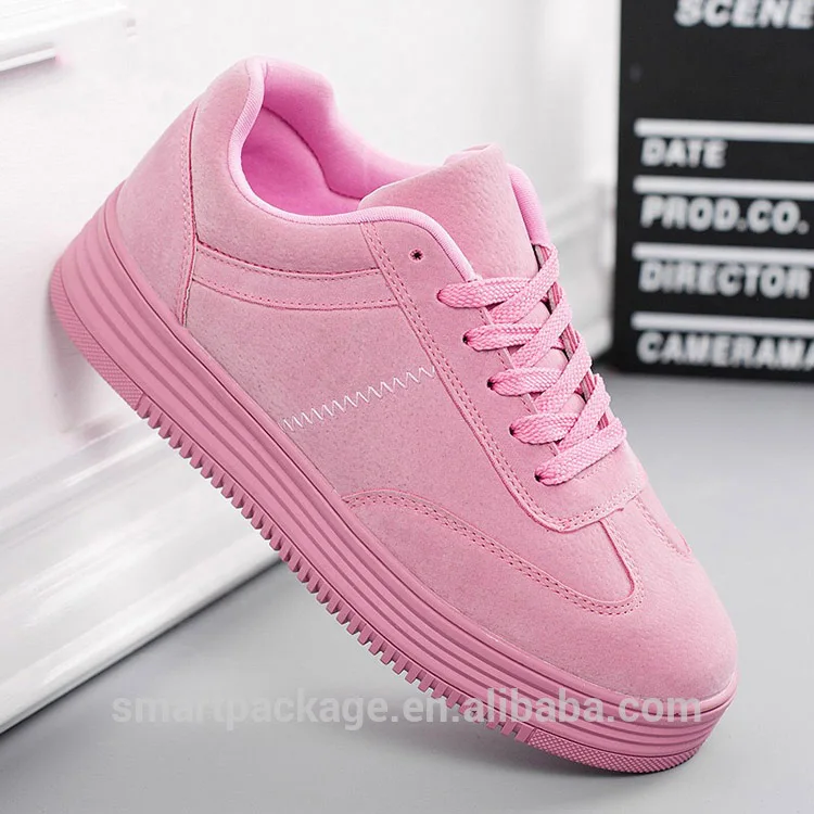 

PU pink white black girls women ladies sports sneaker casual flat shoes, Customized