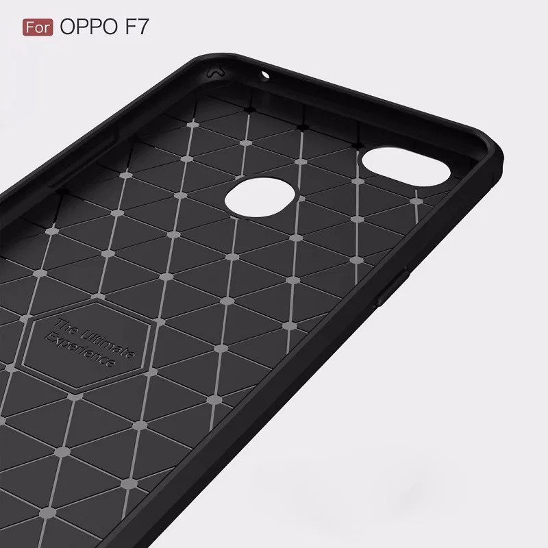 New Arrival Carbon Fiber Tpu case For OPPO F7 brushed tpu soft cover For OPPO F7