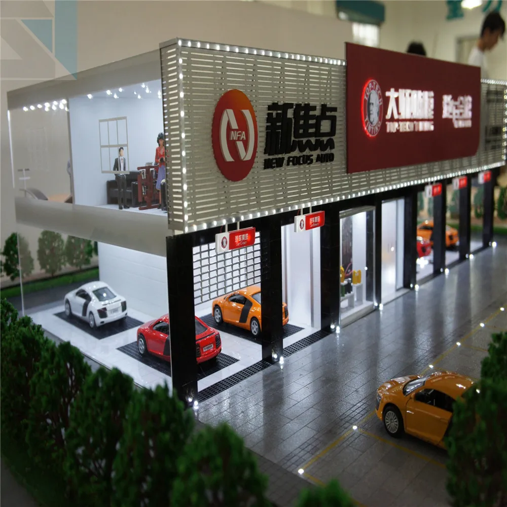 Scale 1:200 Showcase Building Model,4s Shop Model With Car Model  Buy Building Model Making 
