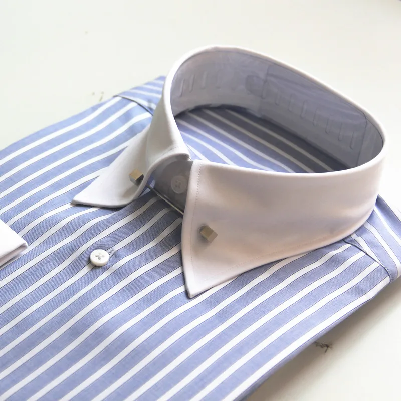 
2019 unique pin collar MTM MENS DRESS SHIRTS 