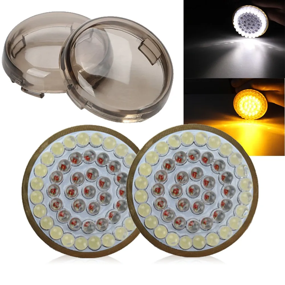 Motorcycle Smoked Amber Red Lens Led Turn Signal Light Cover For 2 inch Turn Signals Inserts Light Accessories