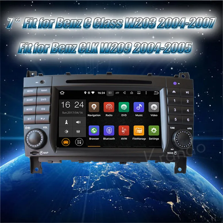 Krando Android 7.1 7" car radio navigation for Benz C-Class W203 2004-2007 gps multimedia car dvd audio player system KD-MB203