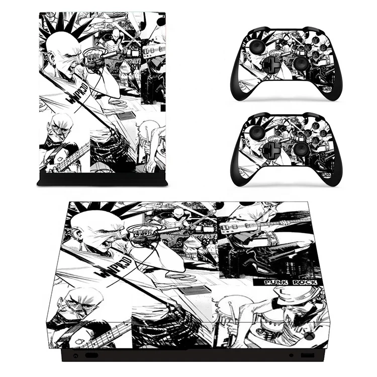 

For Xbox One X Chrome Blue Custom Sticker Skin Covers Decal THTB