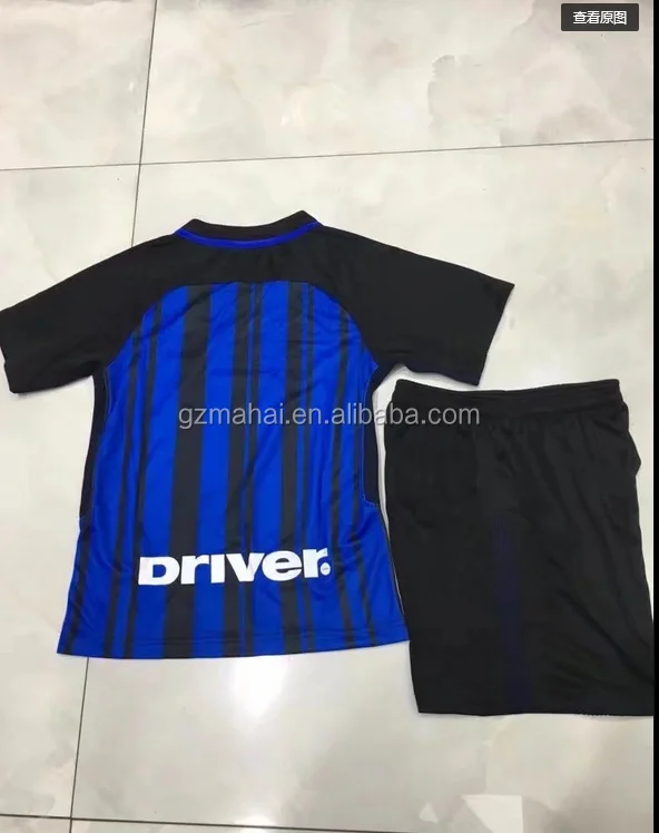 

child football uniform new 2017 18 Inter soccer jersey top thailand quality wholesale, Custom color
