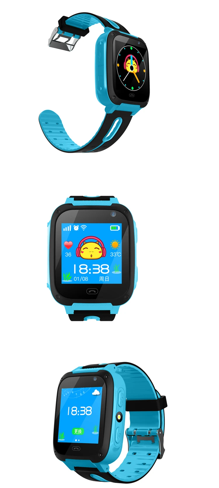 Mobteck -Q9 Smart Watch kids with 2G SIM card dial Call Anti