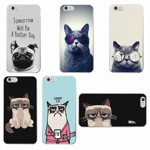 Cute Funny Grumpy Cat Soft Phone Case Cover Coque Fundas For iPhone 7 7Plus 6 6S 6Plus 5 5S 8 8Plus X SAMSUNG S8 S8Plus