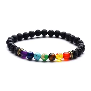 6mm Kids Lava Stone Chakra Bracelets