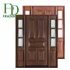 luxury vintage style low price duplex apartment swing solid wooden door with art glass insert