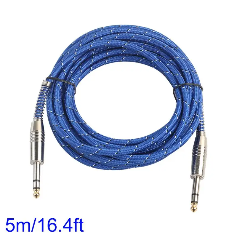 

6.35mm Male To Male Audio Cable Electric Guitar Mixer Dual Channel Wire Braided Shielding Stereo 6.35mm Microphone cable