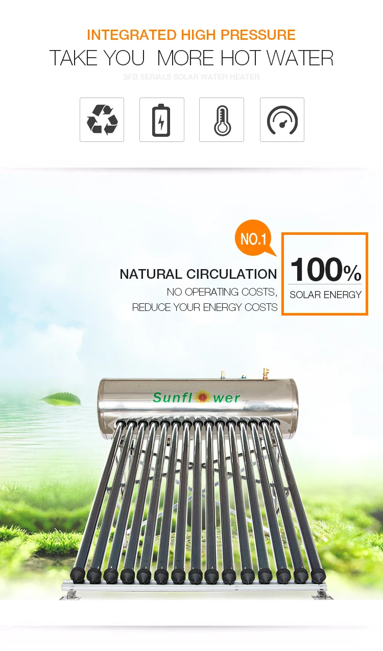 Sfh200h 200l Integrated High Pressure Solar Water Heater Stainless