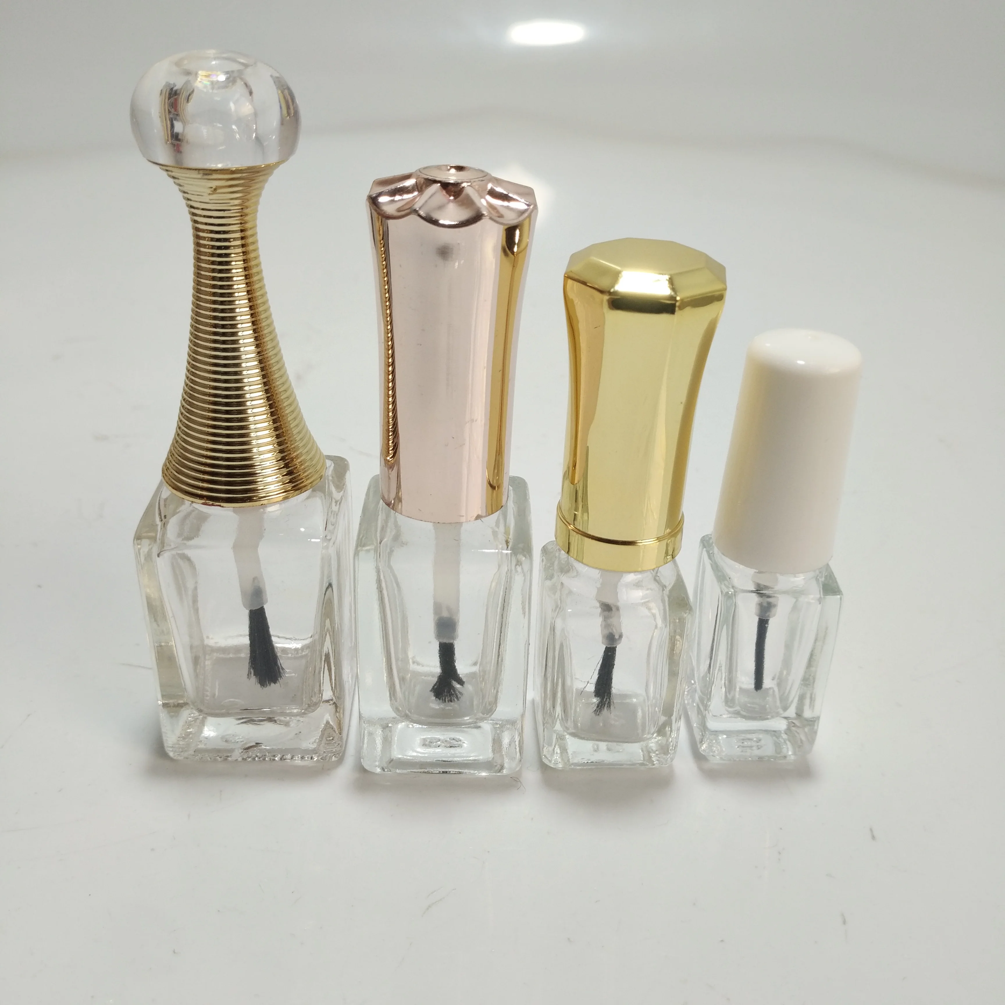 Empty Square Glass Nail Polish Bottles With Caps And Brush Buy Empty