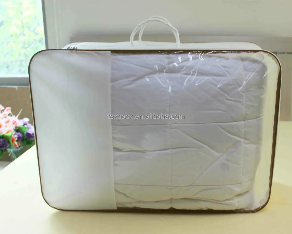 Texpack Oem Steel Wire Clear Pvc Zipper Storage Bag For Comforter