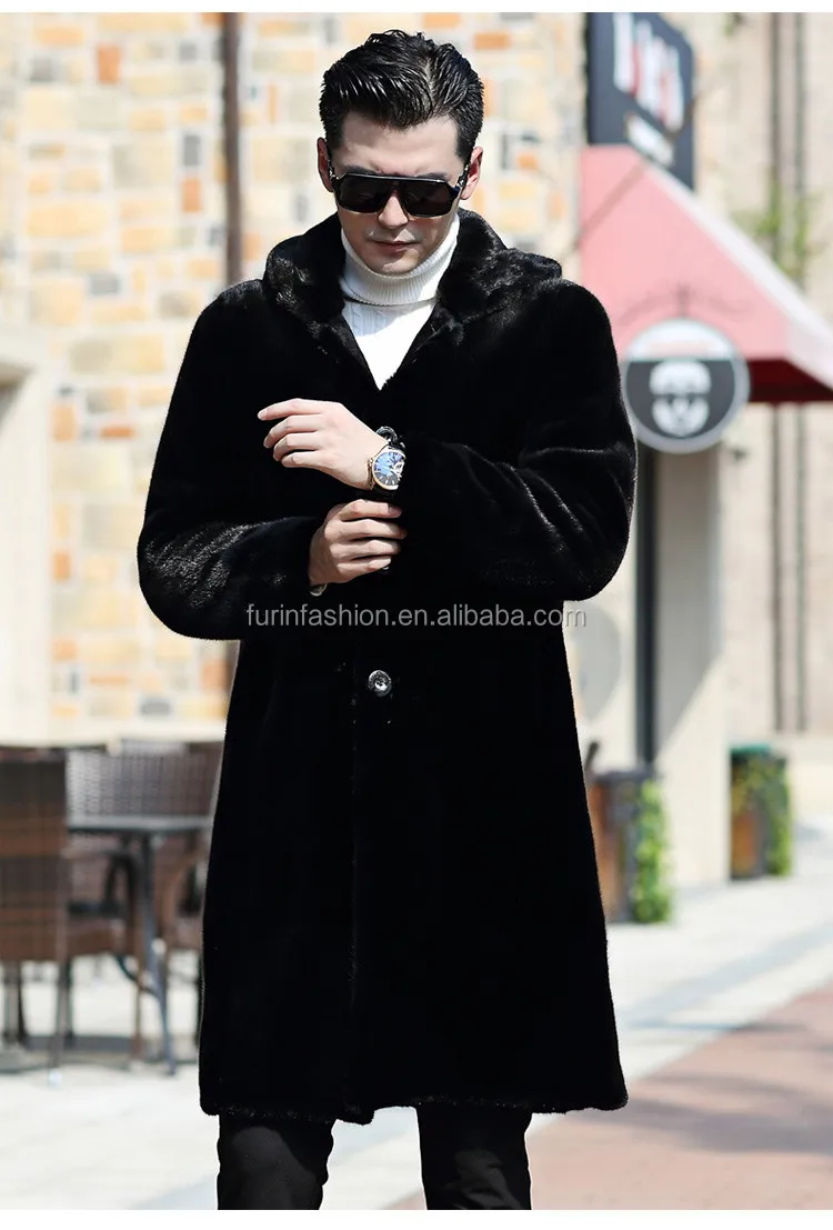 wholesale top quantity long real mink fur overcoat