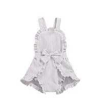 

Toddler Baby Girl Stripe Overalls Kids Jumpsuit Boutique Summer Backless Baby Romper