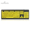 Large Print Computer Keyboard Wired USB High Contrast Yellow with Black Oversized Letters for Visually Impaired Low Vision