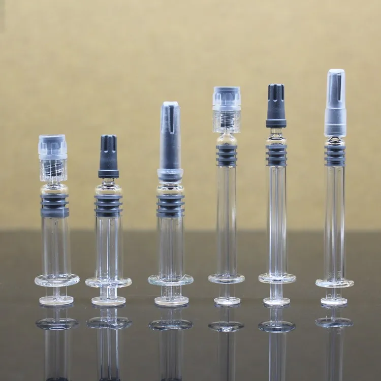 Cosmetic Glass Injection Bottle 1ml For Essential Clear Glass Syringe ...