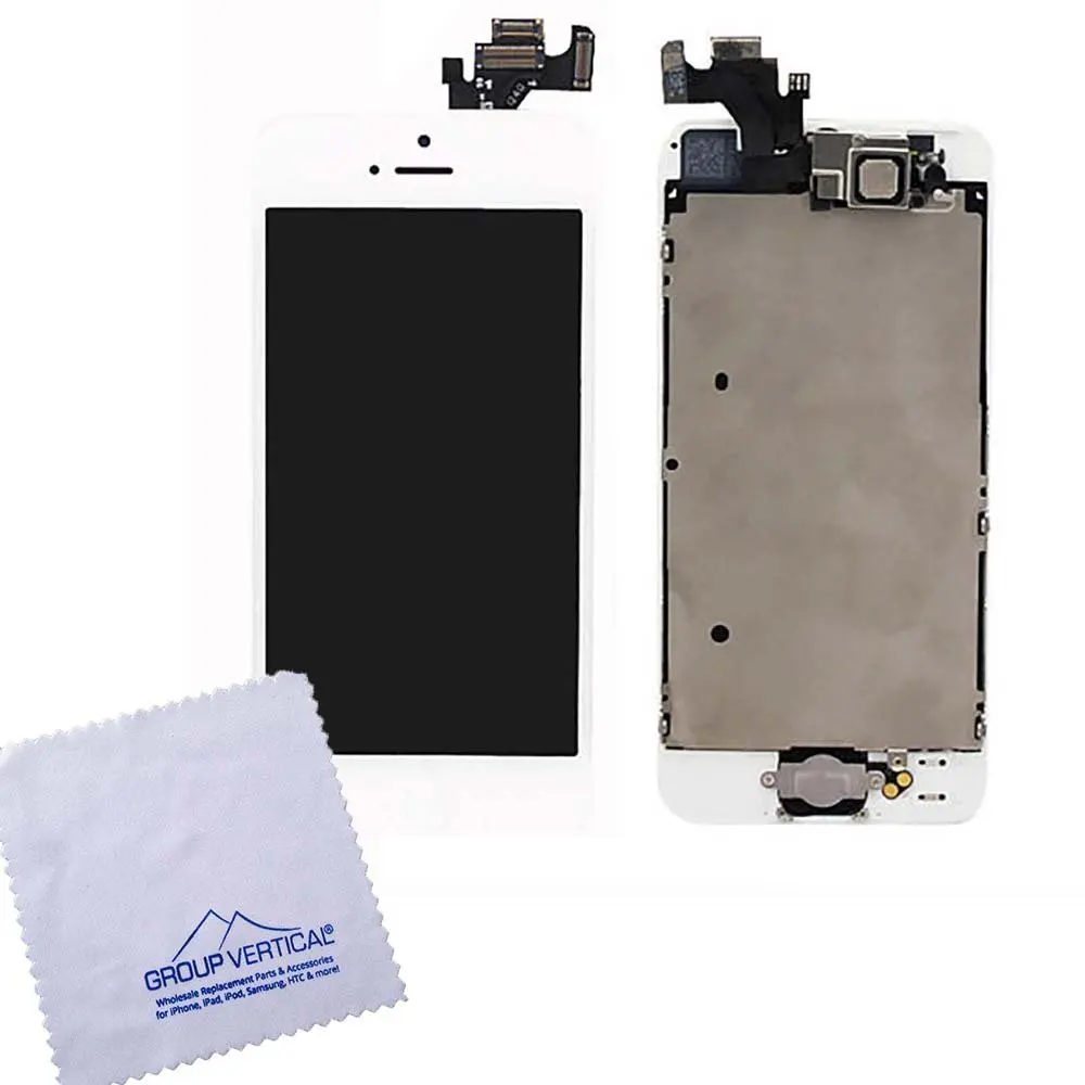 Premium Touch Screen Digitizer and LCD for Apple iPhone 5 White - Includes Small Parts (A1428, A1429)