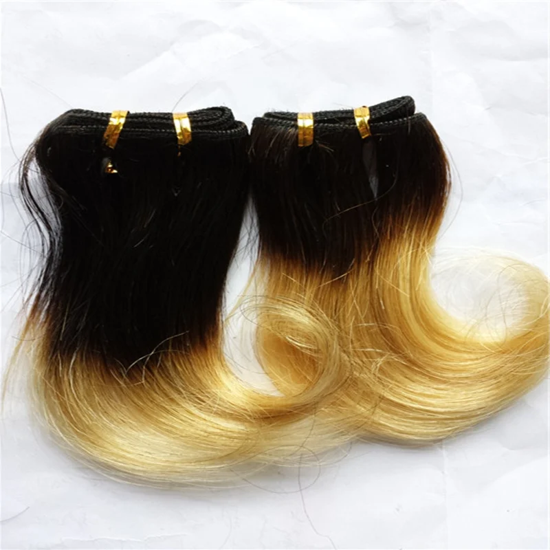 

Popular Virgin Brazilian Short Human Hair Weave Black Color and Two Tone Color 8 inch Hair Extensions, Ombre color 1b/27, #1b/30,1b/red,1b/gray, 1b etc
