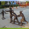 Best Selling Bronze Statues New Product Life Size Kids Playing Eagle Catching Chick Game Sculpture Home & Garden Decor