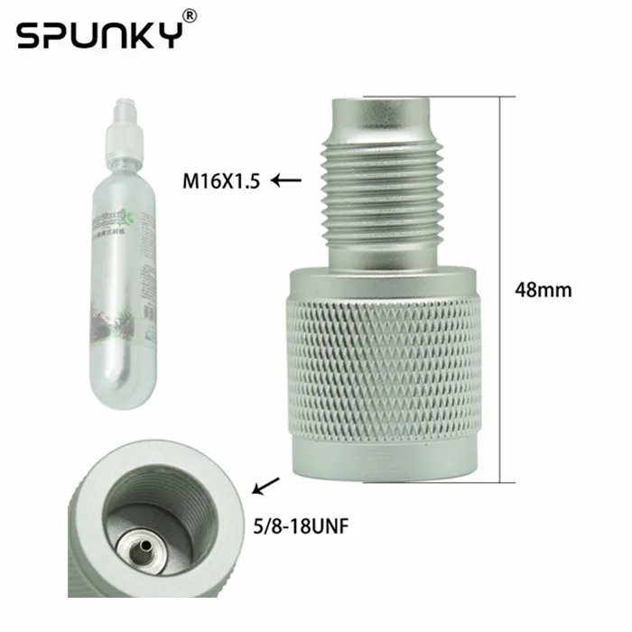 Paintball Co2 Cartridge Adapter Converts 3/824unf Or 5/818unf To 88g