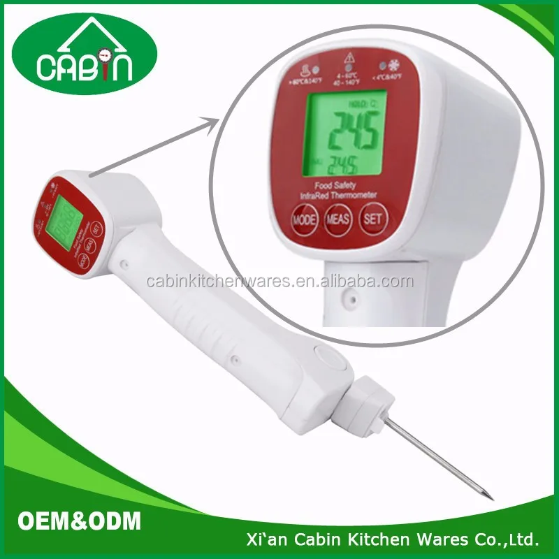 Folding Probe Digital Infrared Ir Thermometer Food Cooking Gun For Bbq