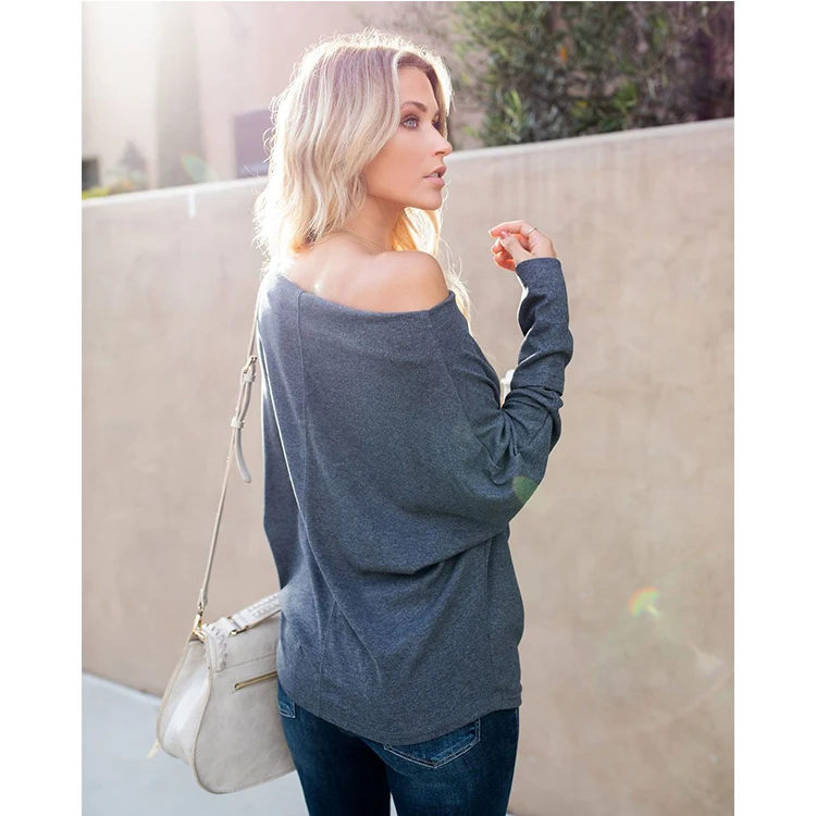 
Trade Assurance Sexy Top Fashion Girl T Shirt Women Off Shoulder Solid Plain Casual Blank T Shirt 