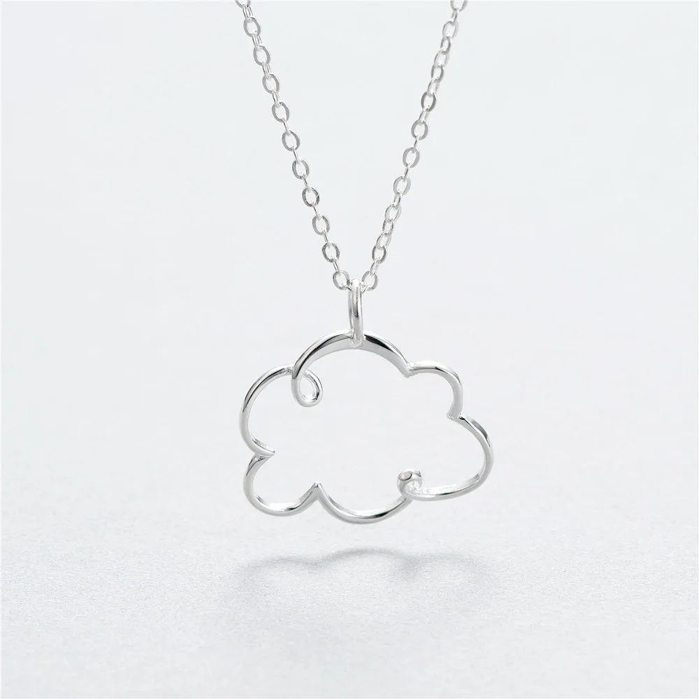 

MYLOVE FREE SHIPPING Cute 925 sterling silver hollow cloud pendant necklace