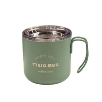 

Hot Selling 12 Oz Stainless Steel Double Walled Coffee Mug Eco-friendly Promotional Custom Stainless Steel Cup with Handle Lid