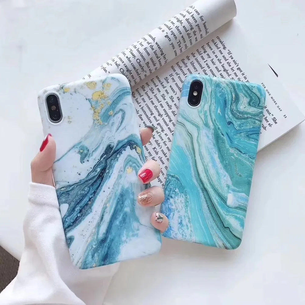 

Beautiful Sea TPU Frame Marble Soft Silicone Mobile Phone Cases For iPhone 6 7 8 Plus X XR XS Max, Customized