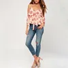 Ladies tops latest design,spaghetti strap cold shoulder ladies blouse tops low price from china