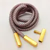 custom printed logo hoodie cord,5mm rope polyester drawstring cord with metal tips