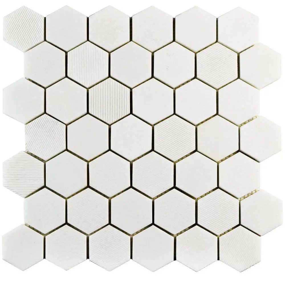 2 Inch Thos White Marble Hexagon Kitchen Backsplash Mosaic 2 Inch Thos White Marble Hexagon