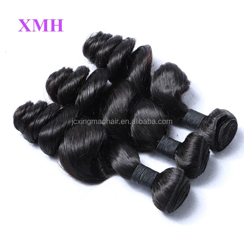 

Brazilian Virgin loose wave Hair 100% Human Hair Bundles Natural Color Hair Extension, Natural black color 1b