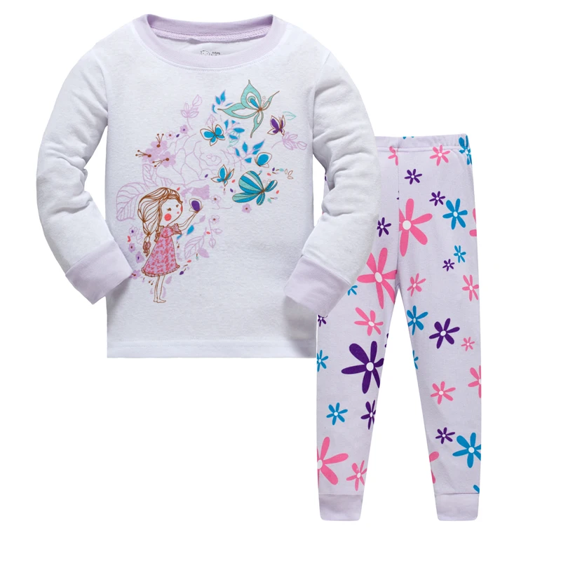 
full sleeve hot sale wholesale kids organic cotton pajamas 
