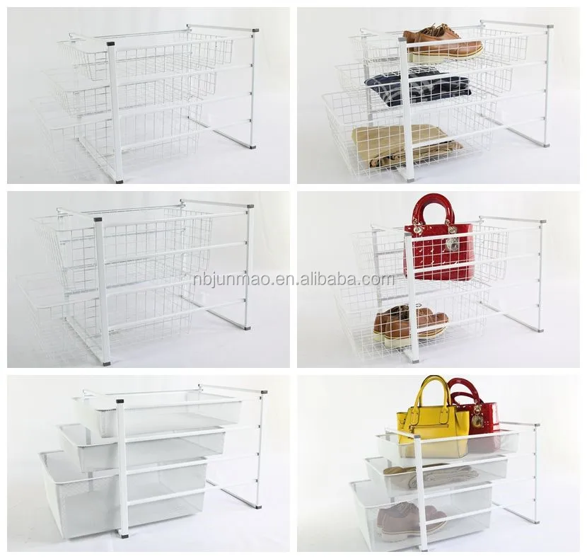 2017 Metal Wire Storage Baskets With Liners,Pull Out Sliding Basket