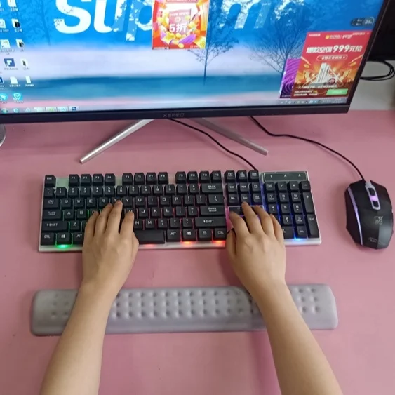 

Ergonomic comfortable soft gel keyboard pad wrist rest support keyboard ergonomic arm support mouse pad, As picture or customized