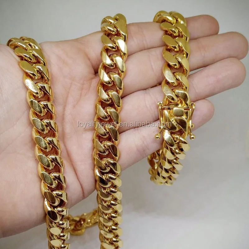 Mens Solid 14k Gold Plated Chain Dubai Gold Chains Buy 14k Gold