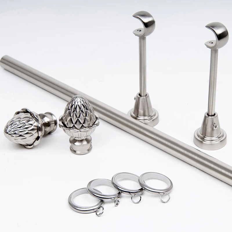 Stardeco Curtain Rod Single Window Rod With Finials,Sliver/black/gold