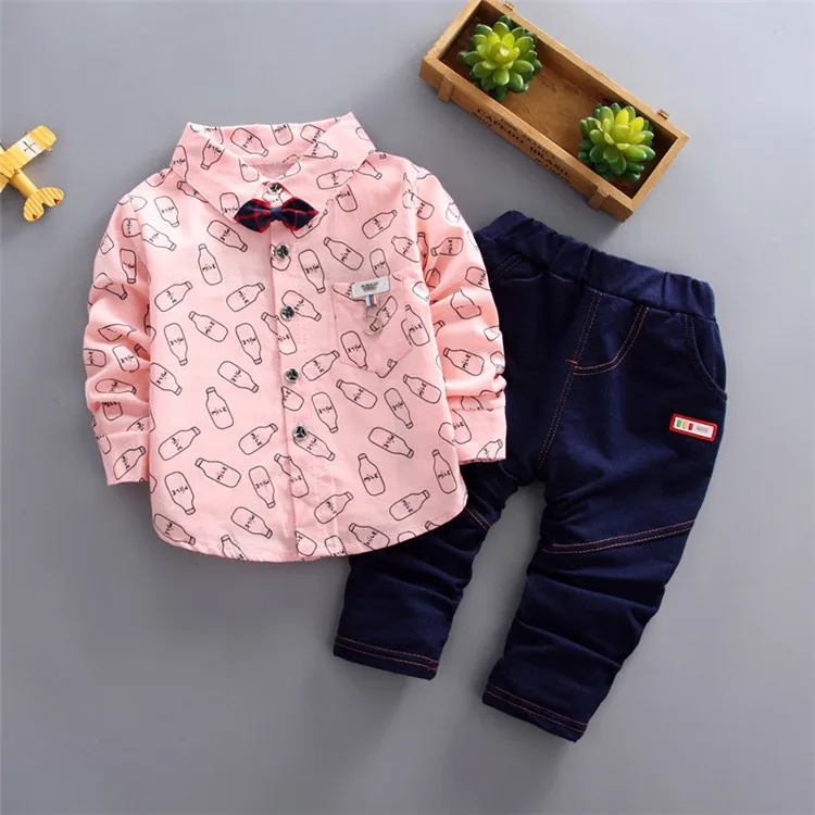 

Children Boutique Clothes Set toddler boys clothing long sleeve Shirt and jeans kids boys clothes sets