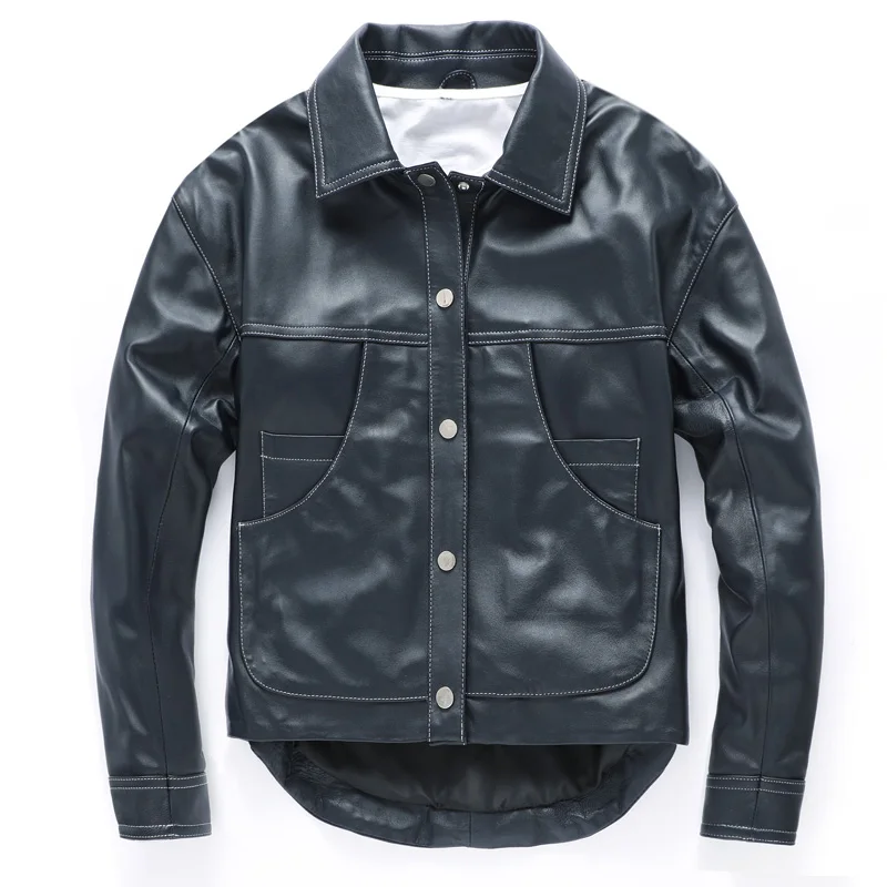 

Women's Genuine Lambskin Fashion Leather Jacket spring