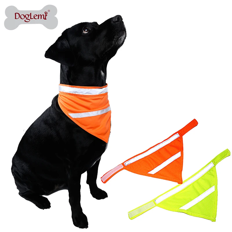 

Doglemi Reflecting Pet Dog Scarf Collar Factory directly Wholesale Dog Bandana, Neon yellow, neon orange
