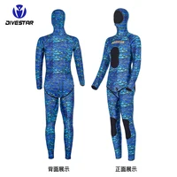 

DIVESTAR BLUE Camo Neoprene spearfishing suit ,1.5mm3mm5mmNeoprene Spearfishing wetsuits