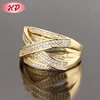 Factory custom engagement weeding ring design Shiny round zircon wedding gold plating men rings