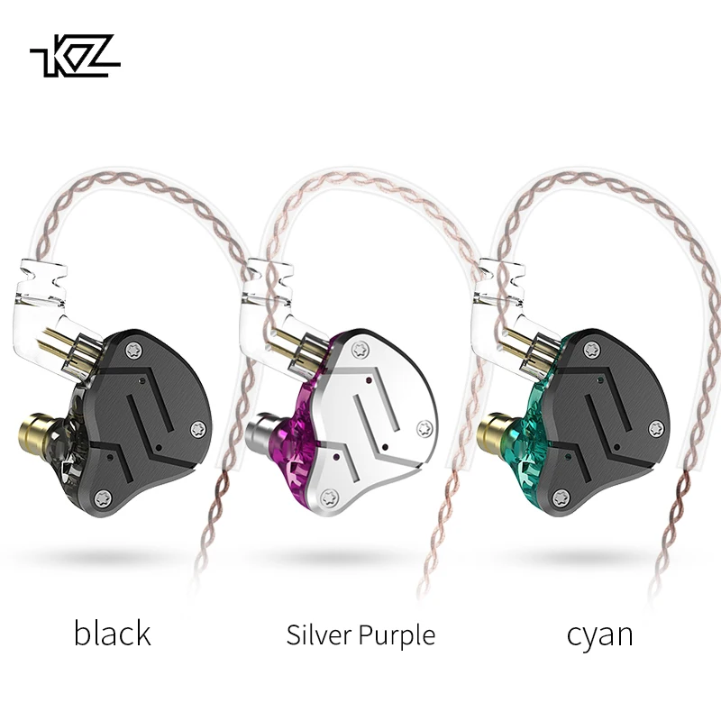 

KZ ZSN Metal Headphones1DD+1BA Armature Dual Driver Earphone Detachable In Ear Monitors Noise Isolating HiFi Music Earphone