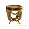 Antique Regency Solid Wood Carving Trophy Shaped Round Coffee Table with Gold Leaf BF12-06304b